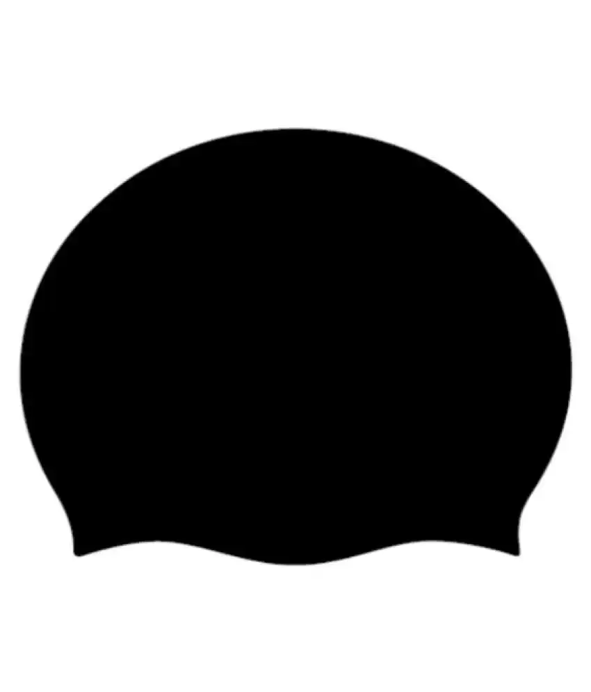EmmEmm Silicone Swimming Cap for Men, Women, Kids. Suitable for Long Hair Swimming Cap Black