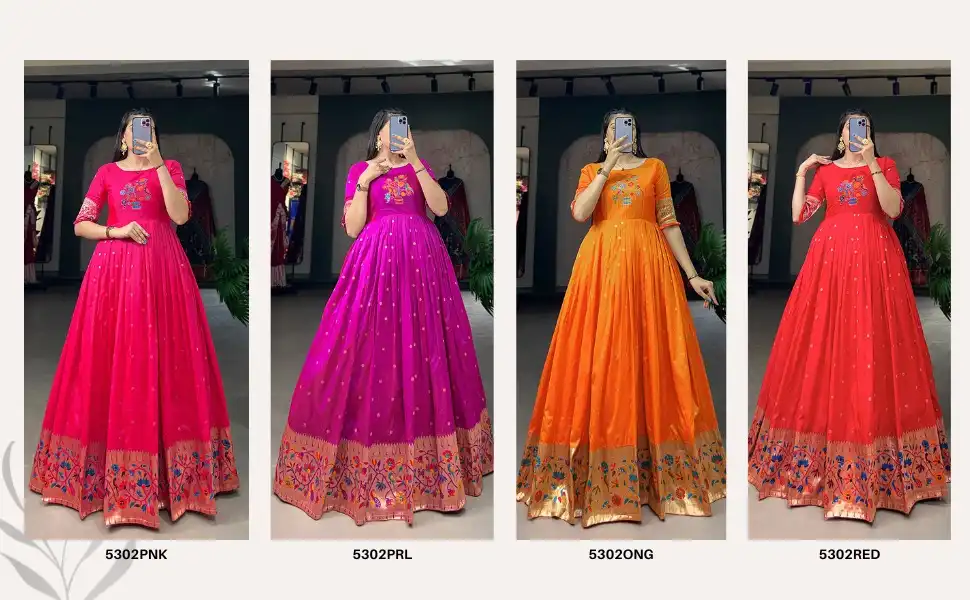 Gown Collection – Jacquard Silk Paithani Dress