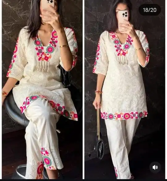 Cotton shiffly Top with Bottom