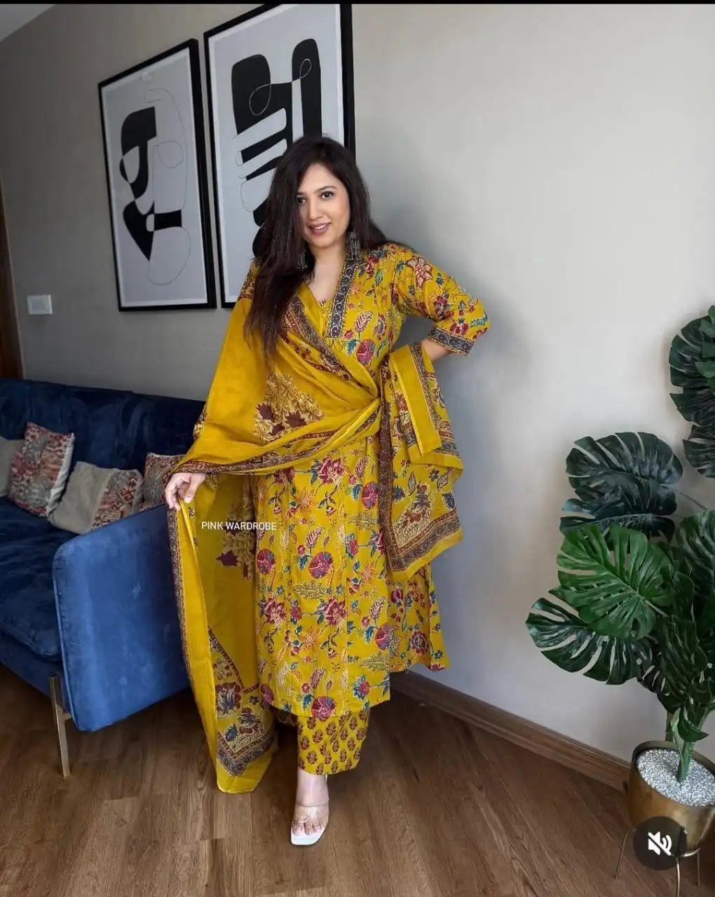 Beautiful  printed with embroidery work anarkali kurta dupatta  set in new summer colour 🪻🪻🪻🪻🪻🪻🪻