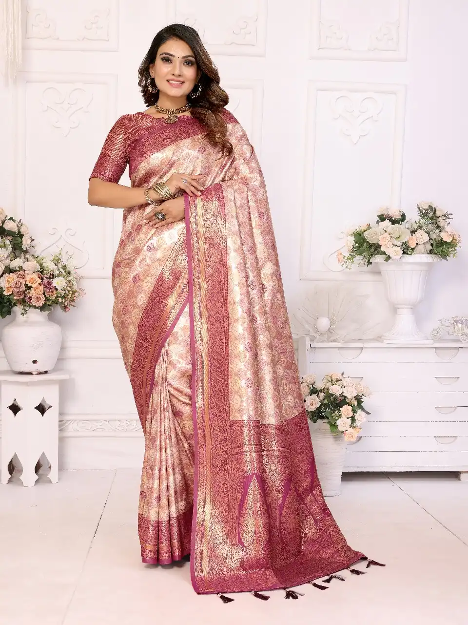 Elegant Banarasi chaturi silk saree