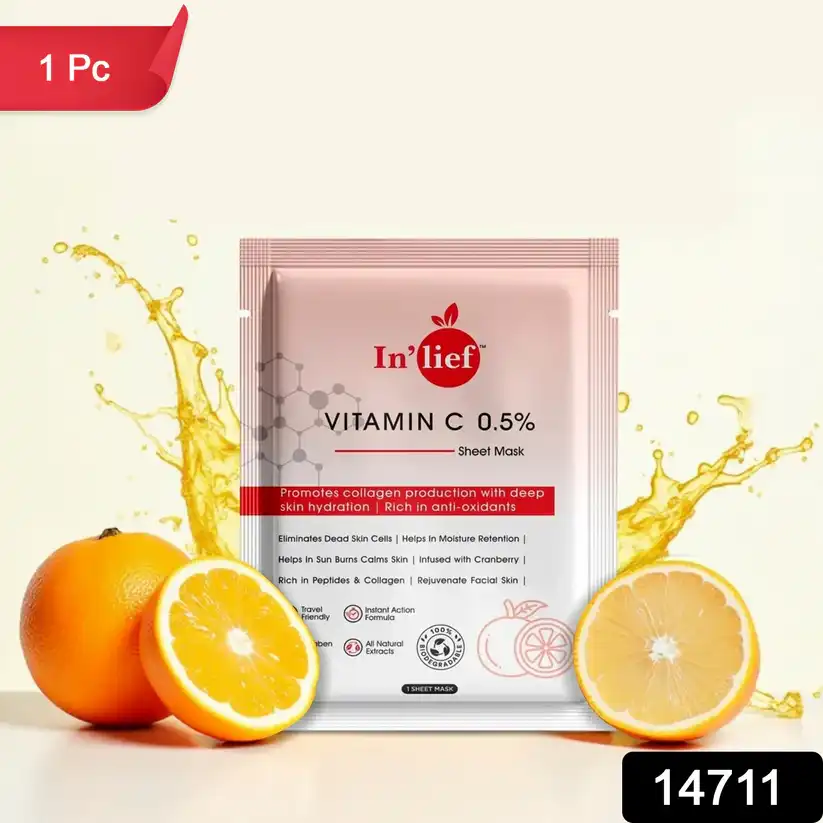 In'lief Vitamin C 0.5% Hydrating & Brightening Facial Sheet Mask - 1 Pc