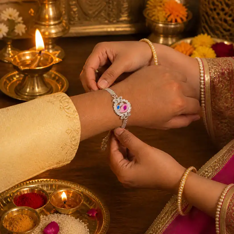 Stylish Peacock Design Rakhi Bracelet for Raksha Bandhan