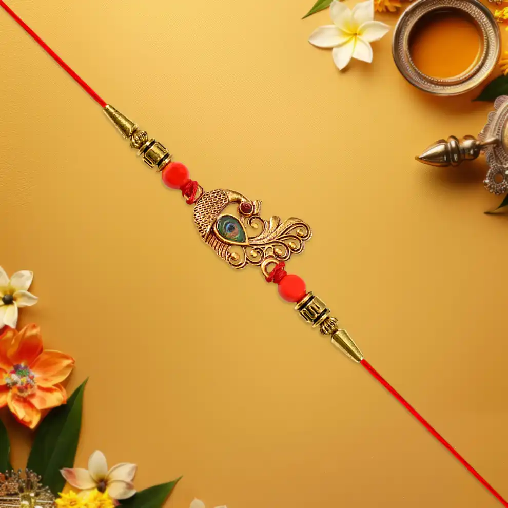 festive Peacock themed Rakhi