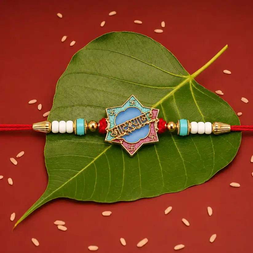 Khatu Shyam Rakhi with Colorful Beads – 1 Pc