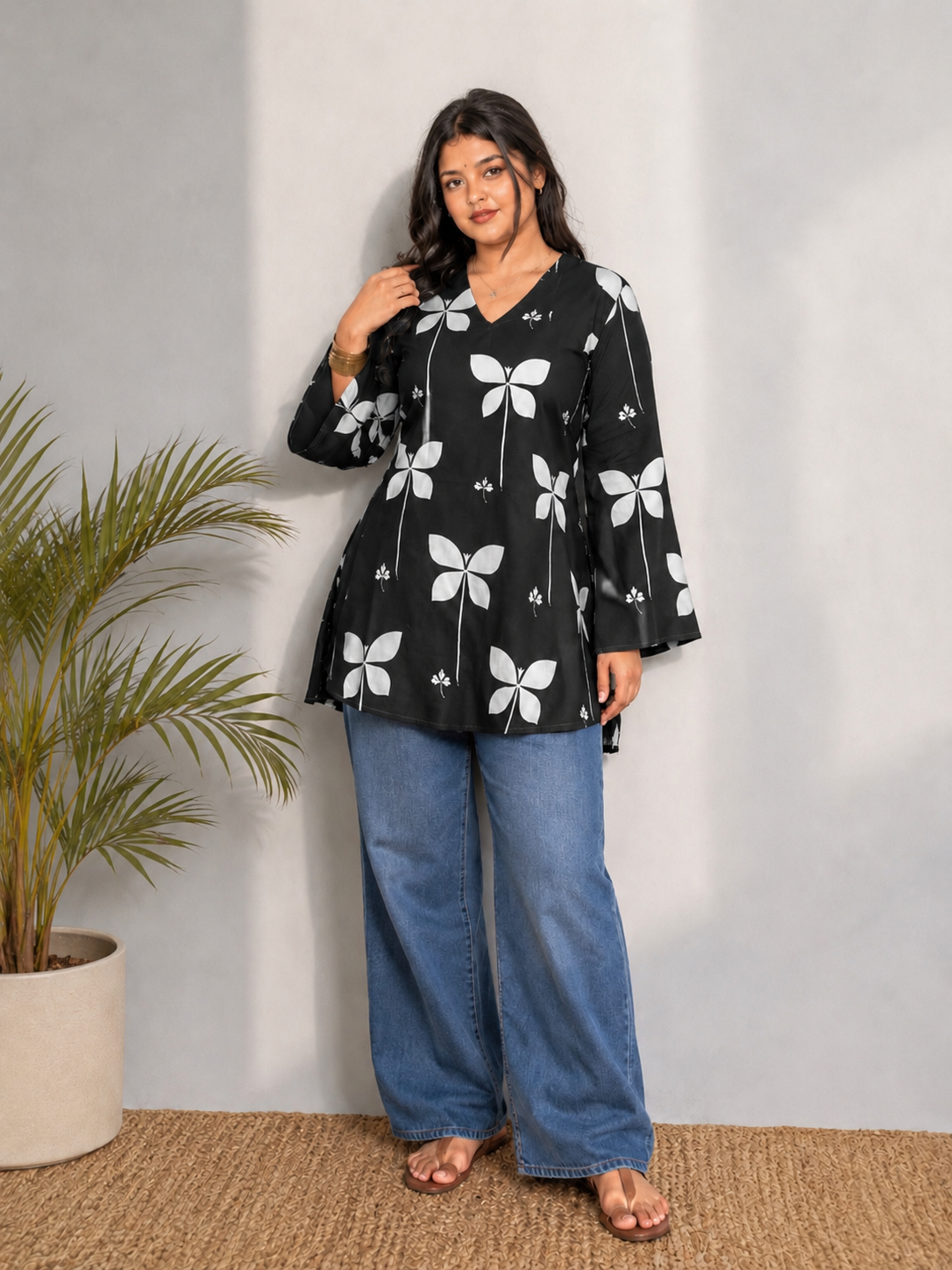 Black  print kurti o4