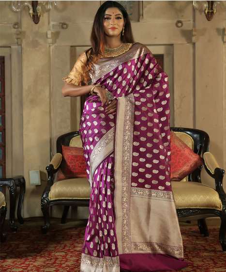 Mystic Purple Silk Saree