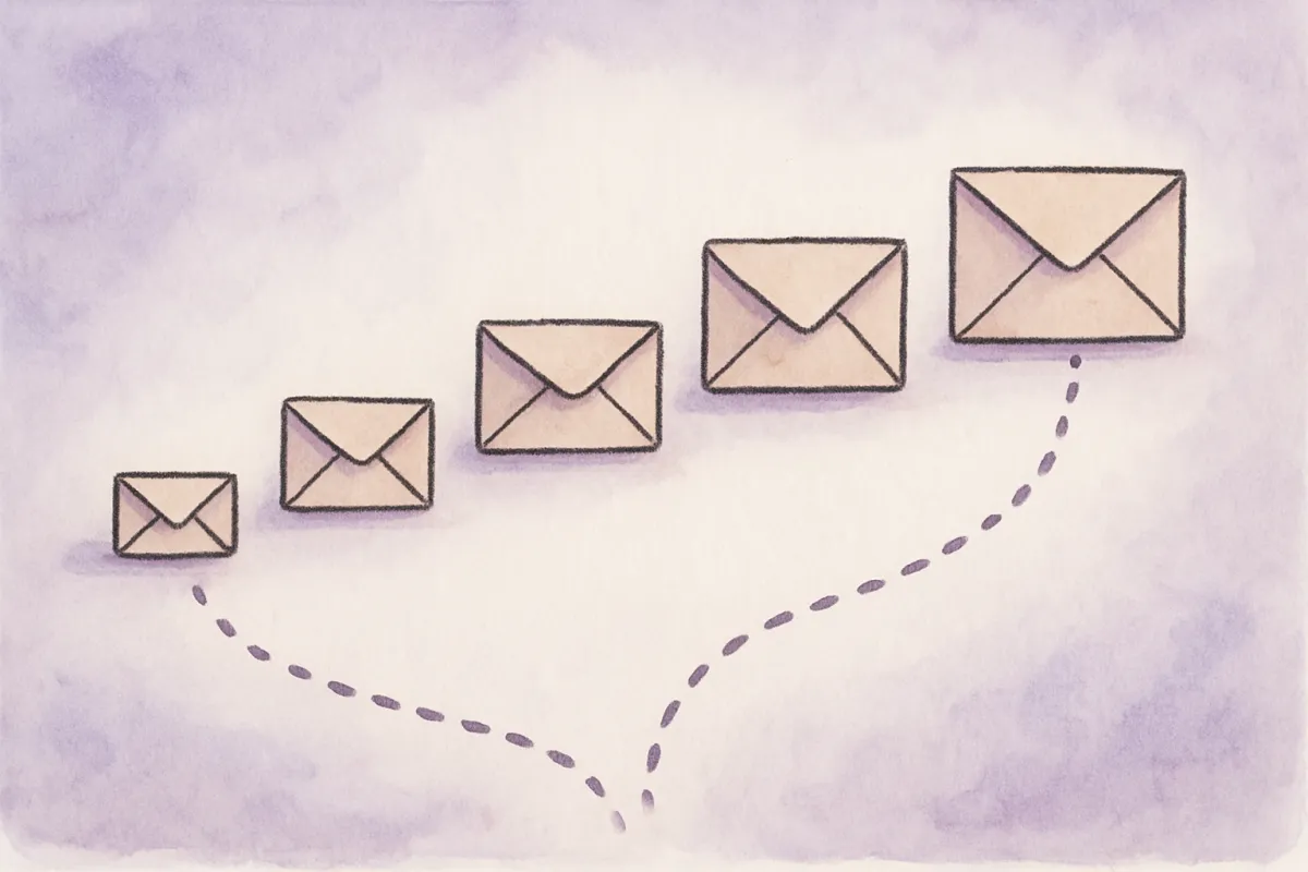 The core emails to send, in order