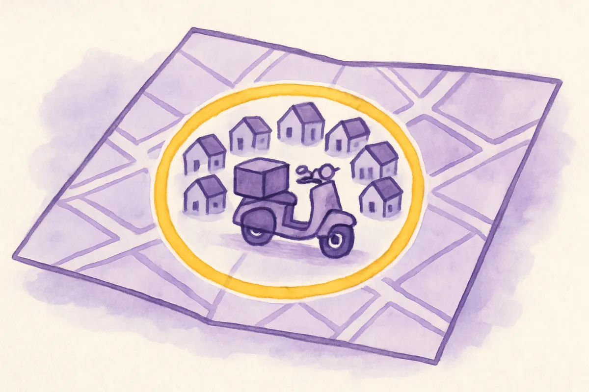 Step 2: Decide your delivery area and fee